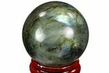 Flashy, Polished Labradorite Sphere - Great Color Play #105782-1